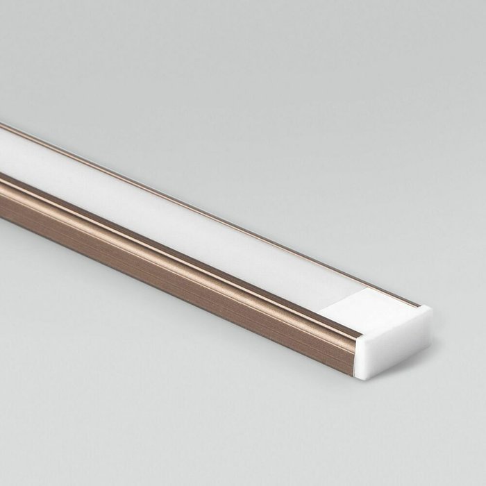 Накладной алюминиевый профиль для светодиодной ленты бело-латунного цвета