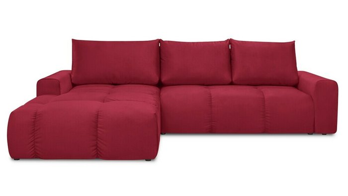 Угловой диван-кровать с оттоманкой Венто красного цвета - купить Угловые диваны по цене 86000.0