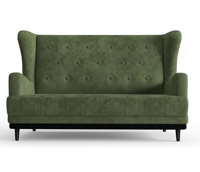 Диван из велюра Лорд темно-зеленого цвета - купить Прямые диваны по цене 24590.0