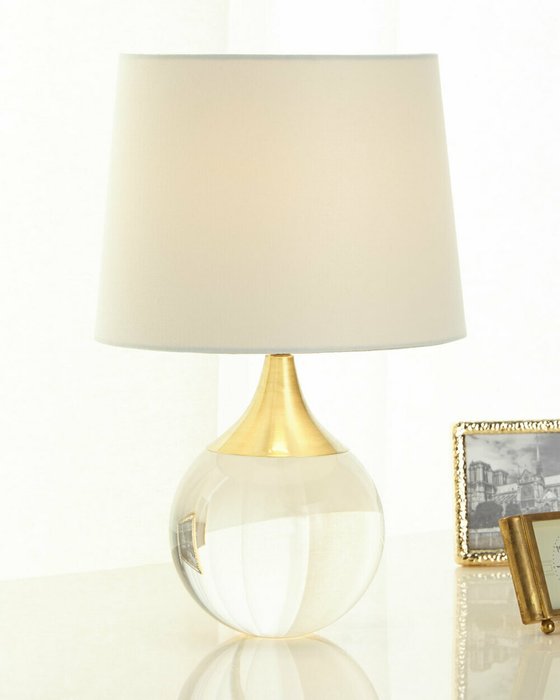 Настольная лампа Милуоки gold с абажуром из хлопка  - купить Настольные лампы по цене 22204.0