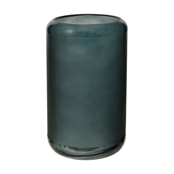 Декоративная ваза из стекла серо-синего цвета