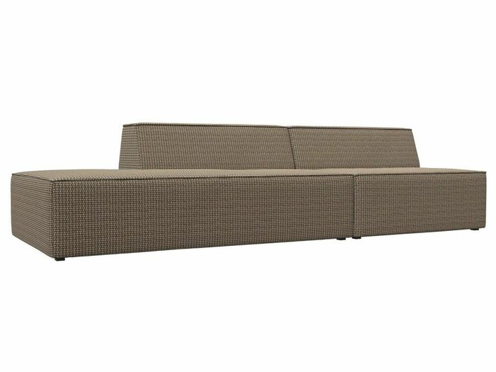Прямой модульный диван Монс Модерн коричнево-бежевого цвета левый