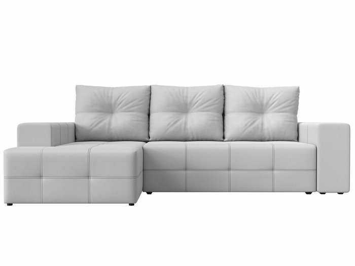 Угловой диван-кровать Перри белого цвета (экокожа) левый угол - купить Угловые диваны по цене 59999.0