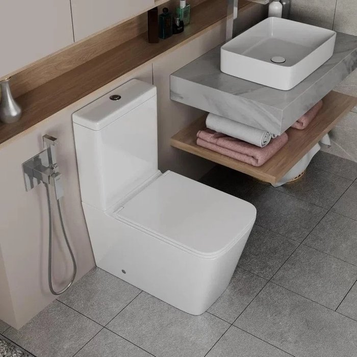 Унитаз-компакт Damp;K Berlin безободковый, с микролифтом напольный - лучшие Унитазы-компакт в INMYROOM