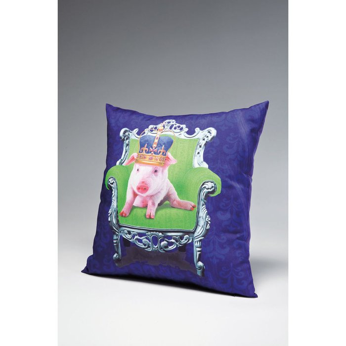 Подушка Royal Animals синего цвета - лучшие Декоративные подушки в INMYROOM