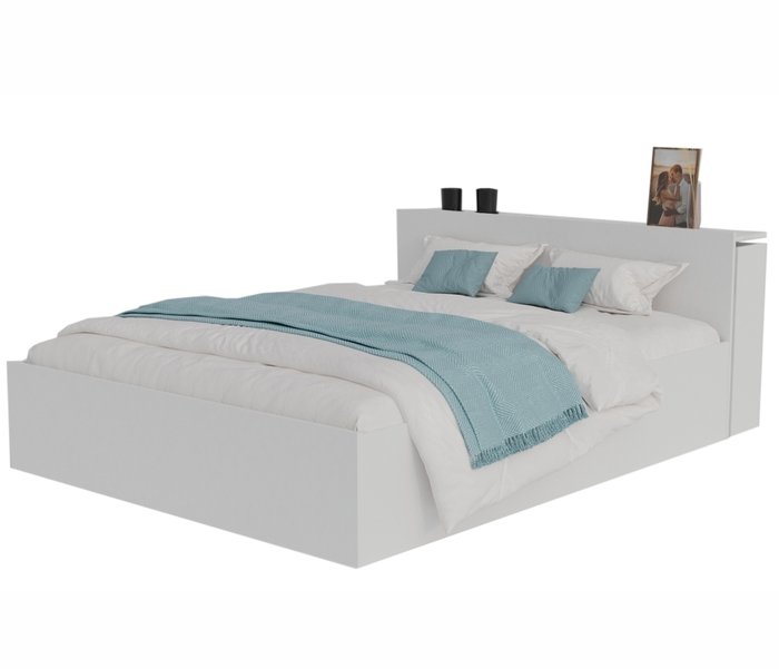 Кровать Доминика 180х200 белого цвета с блоком 