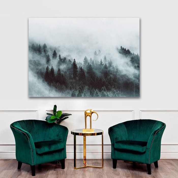 Картина на холсте Зимний лес в тумане 50х70 см - купить Картины по цене 5990.0