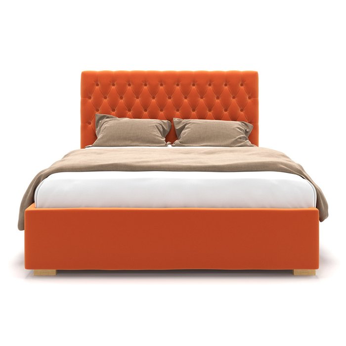Кровать Emily оранжевого цвета с подъемным механизмом 160х200 - лучшие Кровати для спальни в INMYROOM