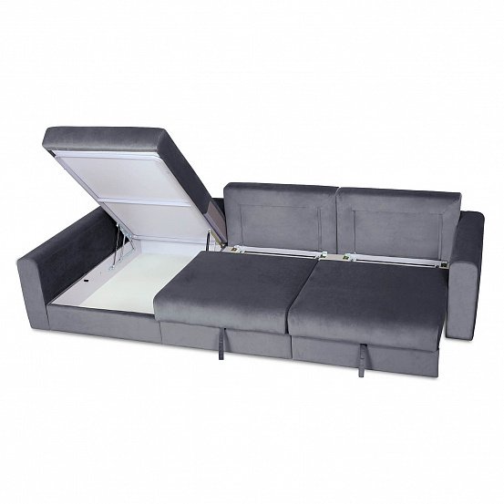 Угловой диван-кровать Мэдисон Лувр серого цвета большой - купить Угловые диваны по цене 58990.0