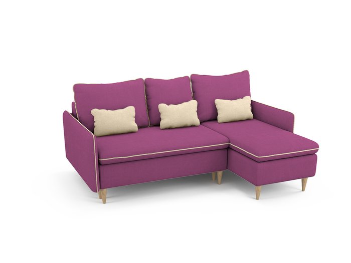 Угловой Диван-кровать Ron правый пурпурного цвета - лучшие Угловые диваны в INMYROOM