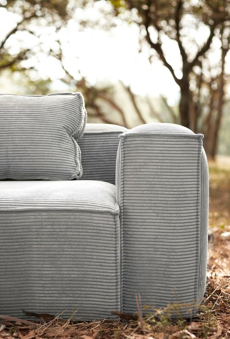  Двухместный диван Blok Grey с вельветовой обивкой - купить Прямые диваны по цене 263990.0