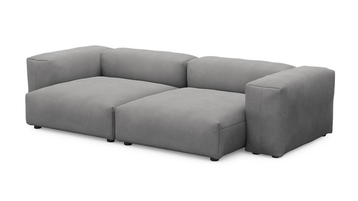 Прямой диван Фиджи двухсекционный большой серого цвета - купить Прямые диваны по цене 69800.0