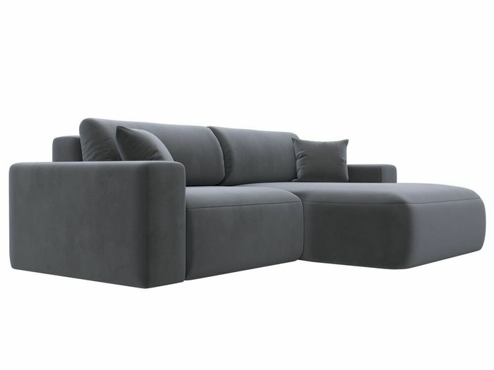 Угловой диван-кровать Лига 036 Классик темно-серого цвета правый угол - лучшие Угловые диваны в INMYROOM