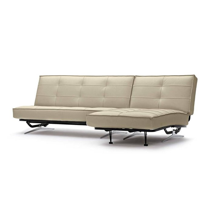 Угловой диван-кровать Арни из натуральной кожи бежевого цвета - купить Угловые диваны по цене 97990.0