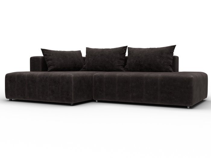 Угловой диван-кровать Лига-103 темно-коричневого цвета левый Угловой диван-кровать Лига-103 темно-коричневого цвета левый