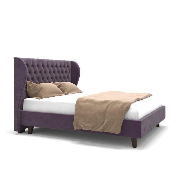 Кровать Lauren на ножках фиолетовая 200х200 - купить Кровати для спальни по цене 89400.0