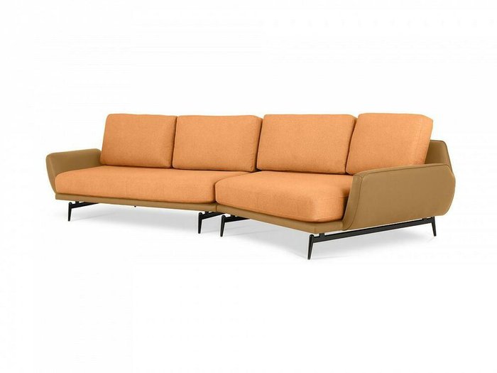 Угловой диван правый Ispani оранжево-коричневого цвета - купить Угловые диваны по цене 165420.0