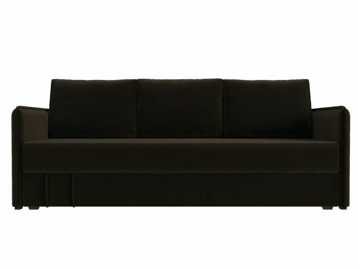 Прямой диван-кровать Слим коричневого цвета с пружинным блоком - купить Прямые диваны по цене 46999.0