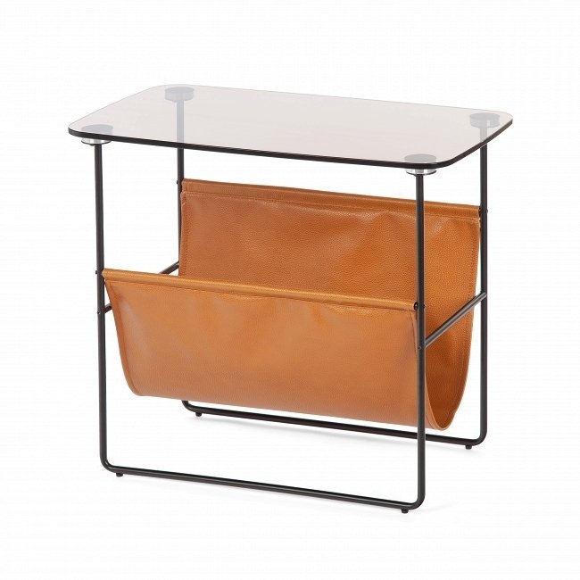Приставной стол Alba со стеклянной столешницей коричневого цвета