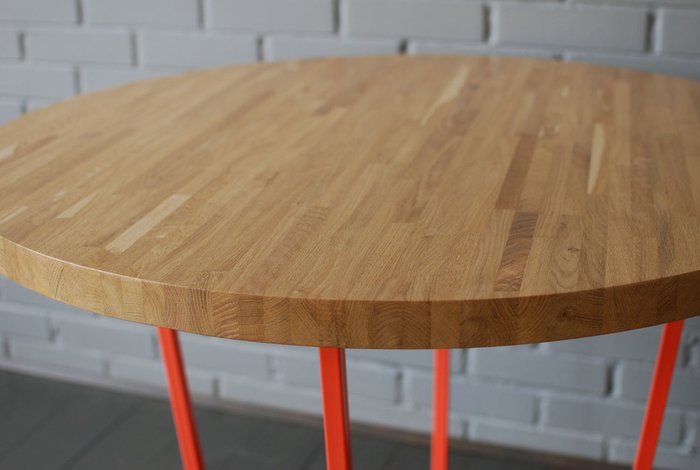 Обеденный стол Oak Round коричнево-оранжевого цвета - купить Обеденные столы по цене 35000.0