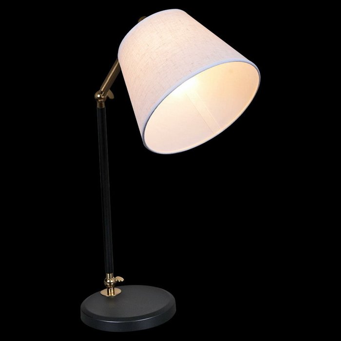 Настольная лампа 02225-2.7-01 BK (ткань, цвет бежевый) - купить Рабочие лампы по цене 4160.0