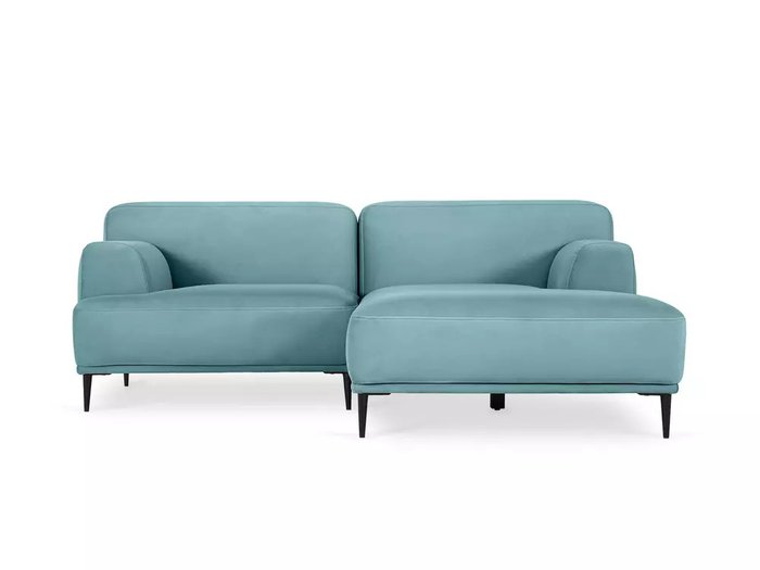 Угловой диван Portofino в обивке из велюра голубого цвета - купить Угловые диваны по цене 99000.0