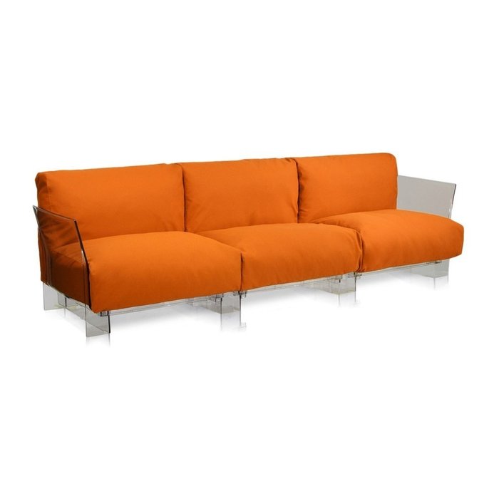 Диван Pop трехместный оранжевого цвета - купить Прямые диваны по цене 402930.0
