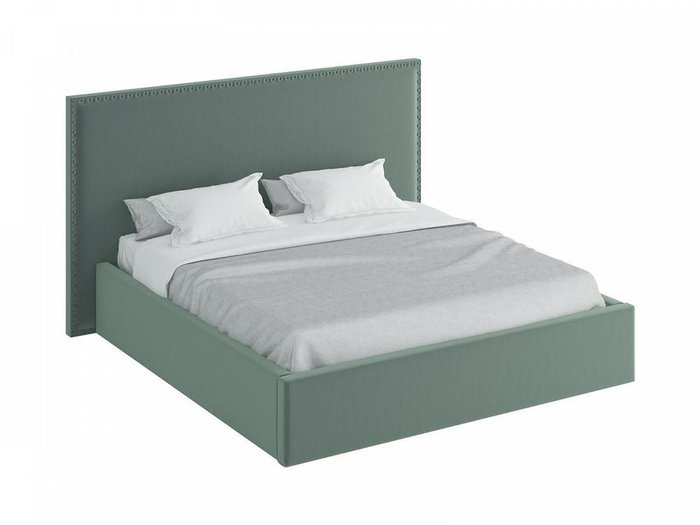 Кровать Blues серо-бирюзового цвета с подъемным механизмом 200x200