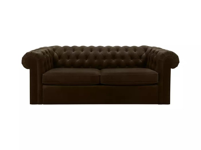 Диван Chesterfield темно-коричневого цвета 