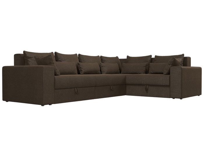 Угловой диван-кровать Мэдисон Long коричневого цвета правый угол - лучшие Угловые диваны в INMYROOM