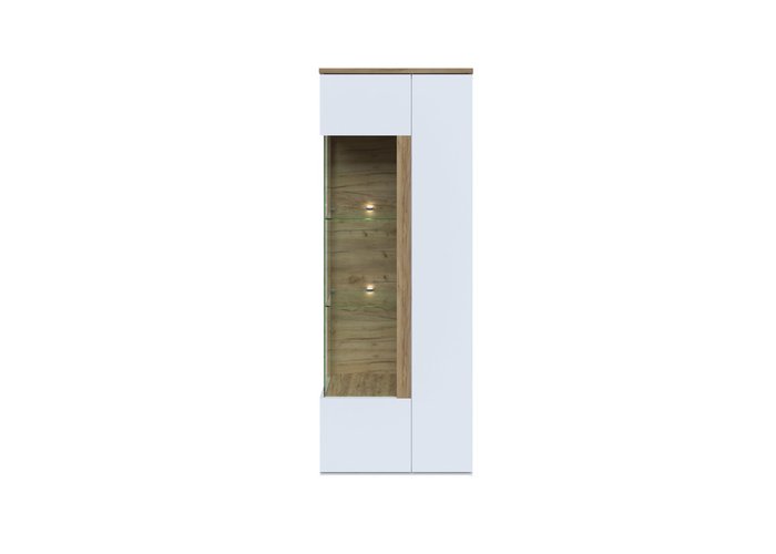 Шкаф-витрина правая Тоскано белого цвета - купить Шкафы витринные по цене 41470.0