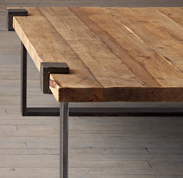 Кофейный столик Reclaimed pine and steel clamp - лучшие Журнальные столики в INMYROOM Кофейный столик Reclaimed pine and steel clamp - лучшие Журнальные столики в INMYROOM