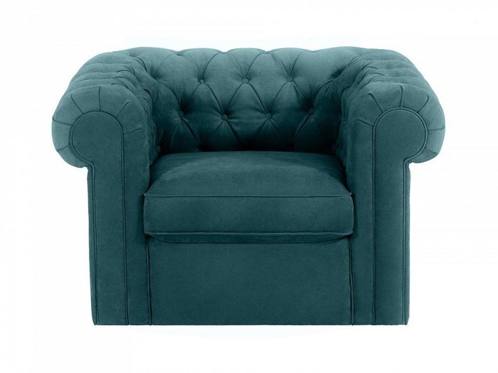 Кресло Chesterfield сине-зеленого цвета