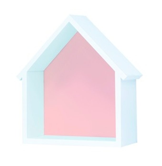 Интерьерная полочка-домик S  розовая