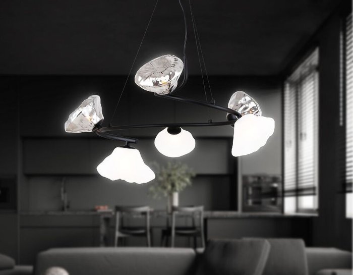 Подвесная люстра Heigh Light LH15003 (стекло, цвет дымчатый) - купить Подвесные люстры по цене 14870 Подвесная люстра Heigh Light LH15003 (стекло, цвет дымчатый) - купить Подвесные люстры по цене 14870