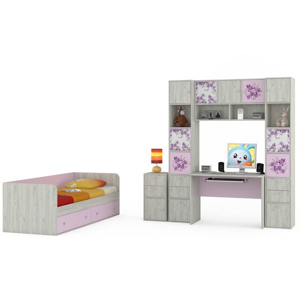 Комплект детской мебели Тетрис  Весна лавандового цвета