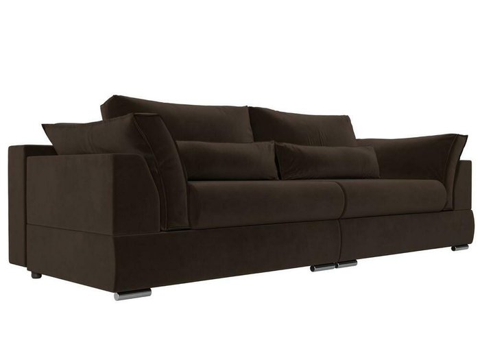Прямой диван-кровать Пекин коричневого цвета