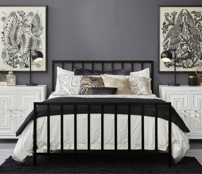 Кровать Сиэттл 160х200 черного цвета - купить Кровати для спальни по цене 28990.0
