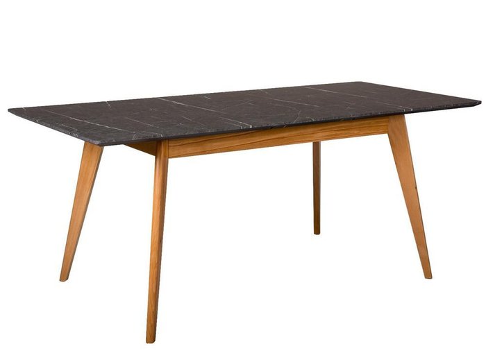 Раскладной обеденный стол Лунд со столешницей цвета графит - купить Обеденные столы по цене 34260.0