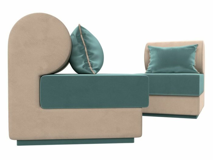 Набор из двух кресел Кипр бирюзово-бежевого цвета - лучшие Комплекты мягкой мебели в INMYROOM