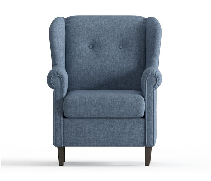 Кресло из рогожки Леон синего цвета - купить Интерьерные кресла по цене 15990.0
