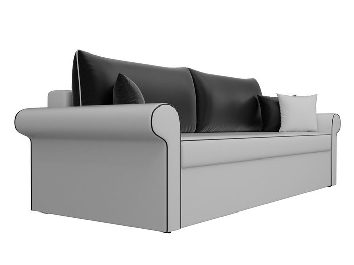 Прямой диван-кровать Милфорд черно-белого цвета (экокожа) - лучшие Прямые диваны в INMYROOM