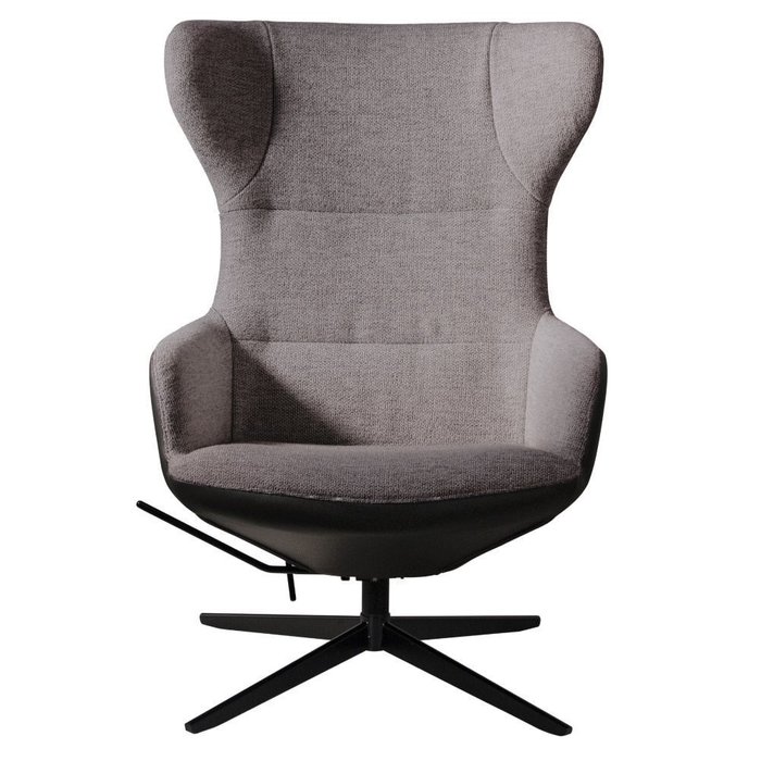Кресло реклайнер c пуфом Shine Combi серого цвета - лучшие Интерьерные кресла в INMYROOM