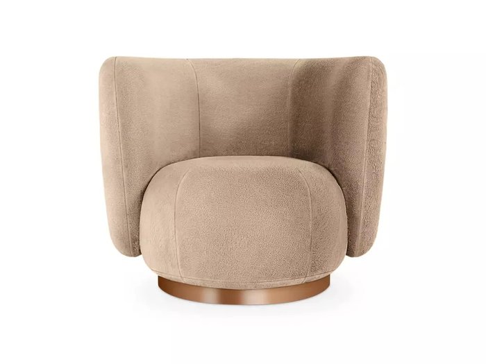 Кресло Lucca темно-бежевого цвета с коричневым основанием  - купить Интерьерные кресла по цене 59040