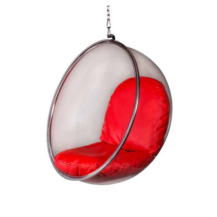 Кресло Bubble с красными подушками