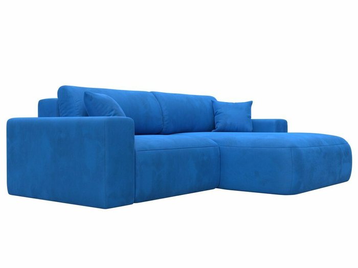 Угловой диван-кровать Лига 036 Классик темно-голубого цвета правый угол - лучшие Угловые диваны в INMYROOM