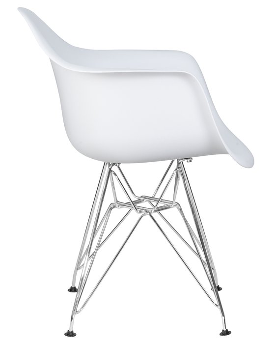 Стул обеденный белого цвета с ножками цвета хром - лучшие Обеденные стулья в INMYROOM