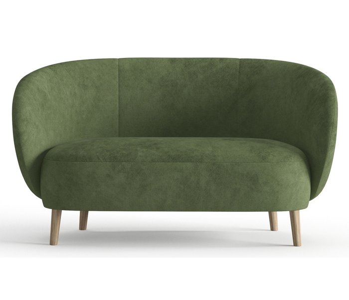 Диван Чарльз в обивке из велюра темно-зеленого цвета - купить Прямые диваны по цене 29690.0