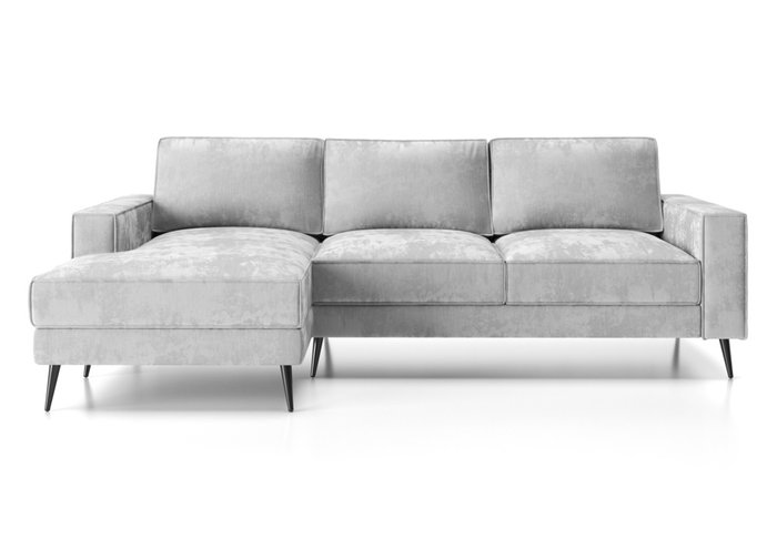 Угловой диван-кровать Мэдисон с оттоманкой серого цвета - купить Угловые диваны по цене 156220.0