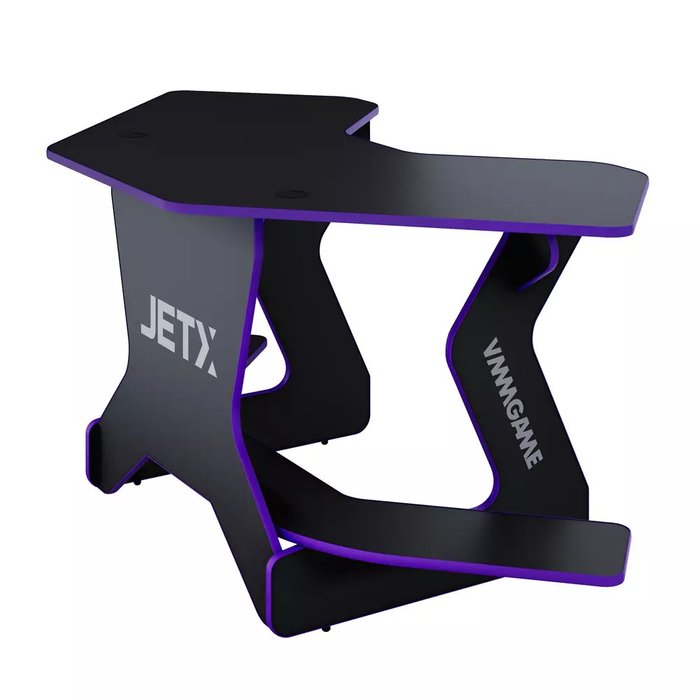 Игровой угловой компьютерный cтол Jetx черно-пурпурного цвета - купить Письменные столы по цене 16990.0